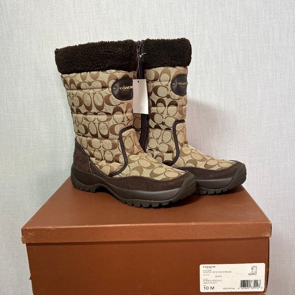 Coach Sonya Shirling Boots NWT in Box Size 10 - Picture 1 of 6